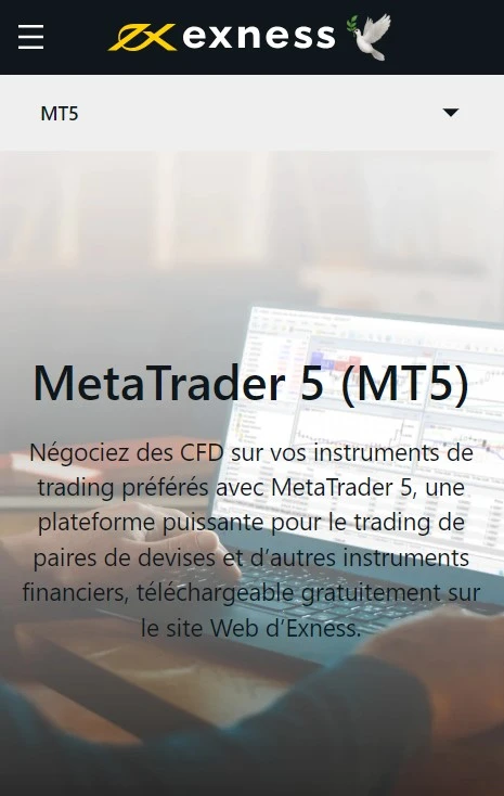 Plateforme Exness MetaTrader 5