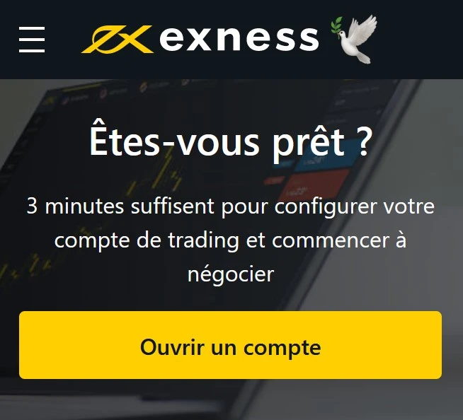 Enregistrement Exness - Ouvrir un compte de trading