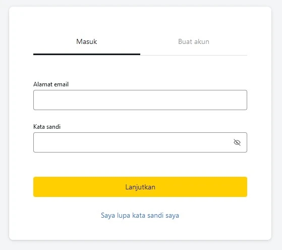 Masuk ke platform perdagangan Exness