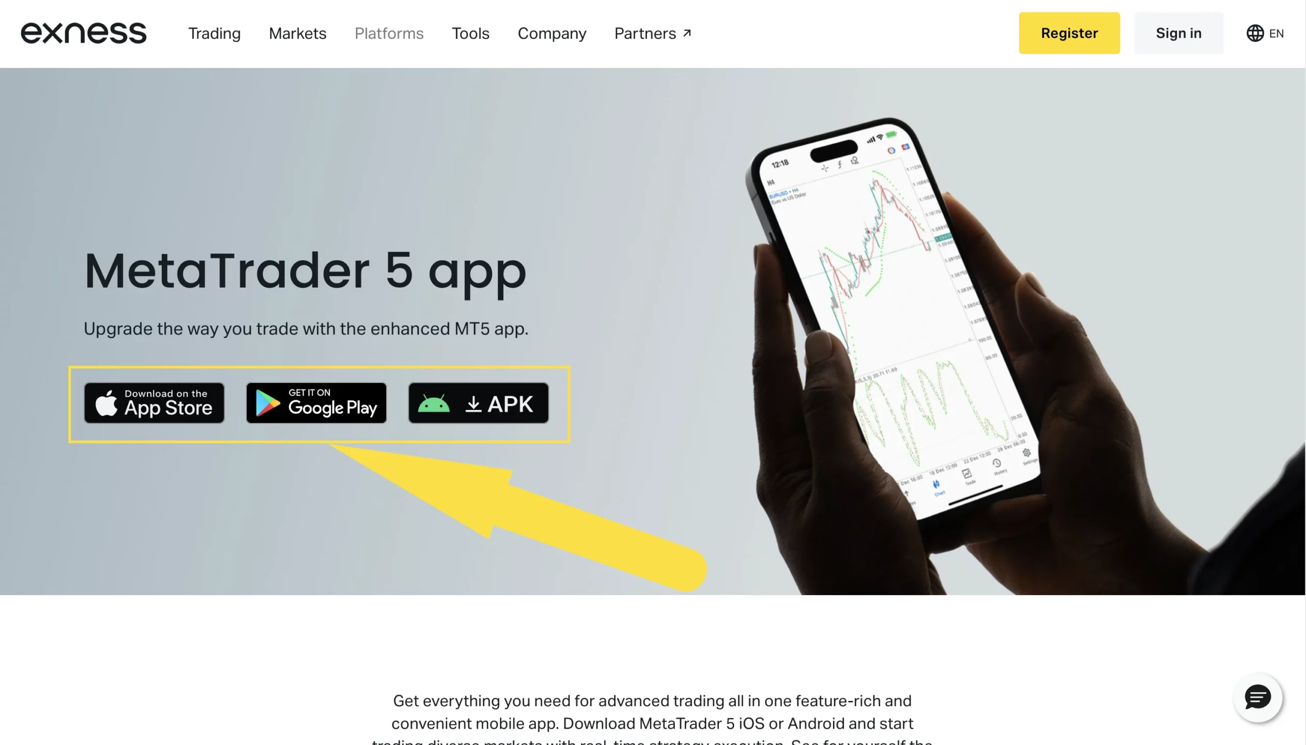 Exness MetaTrader 5 Mobile App for Android and iOS