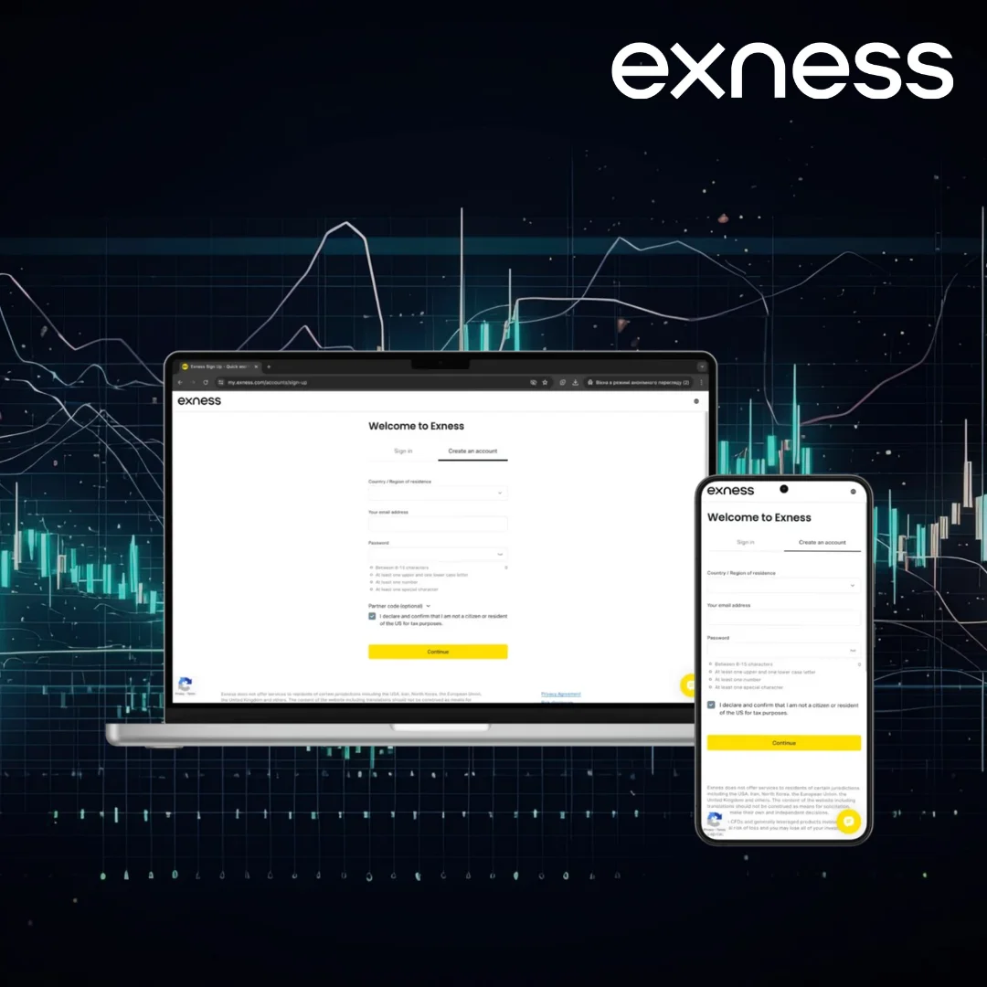 Exness login form