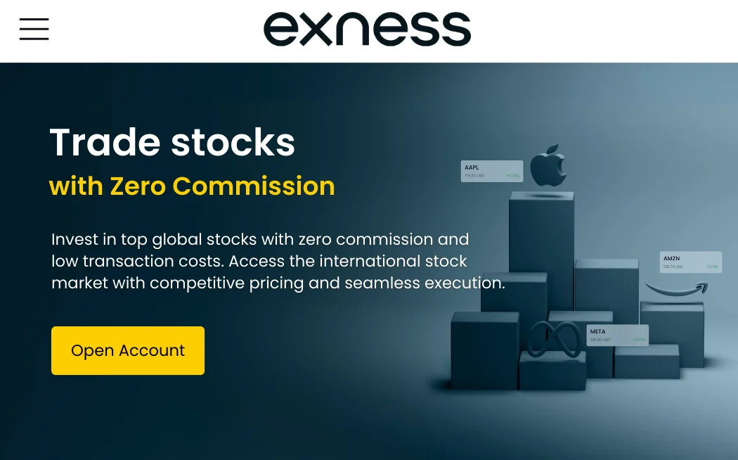 Stocks with Exness